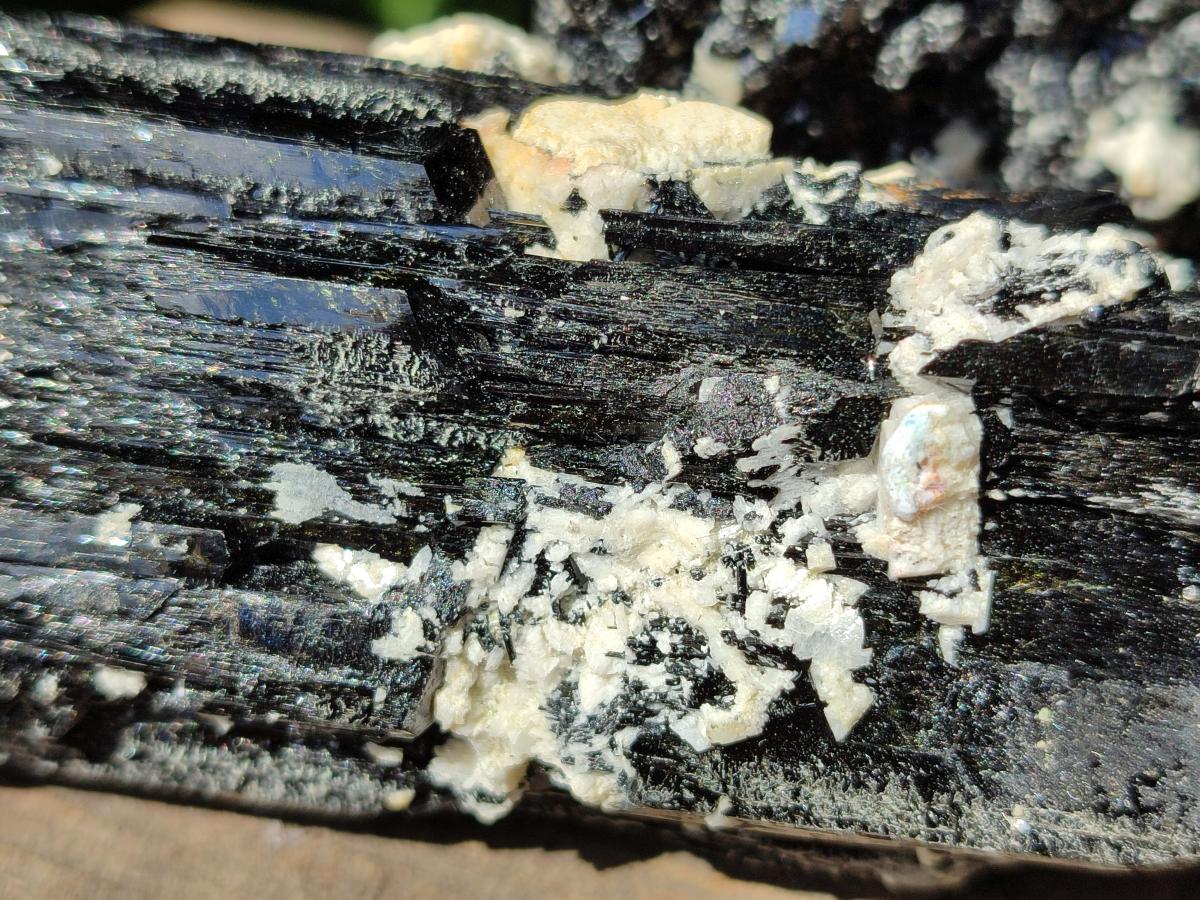 Natural Schorl Black Tourmaline with Feldspar Specimens x 2 From Erongo, Namibia - Toprock Gemstones and Minerals 