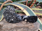 Natural Schorl Black Tourmaline with Feldspar Specimens x 2 From Erongo, Namibia - Toprock Gemstones and Minerals 