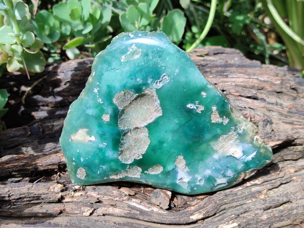 Polished On One Side Mtorolite Chrysoprase Plates x 3 From Mutorashanga, Zimbabwe - Toprock Gemstones and Minerals 