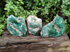 Polished On One Side Mtorolite Chrysoprase Plates x 3 From Mutorashanga, Zimbabwe - Toprock Gemstones and Minerals 