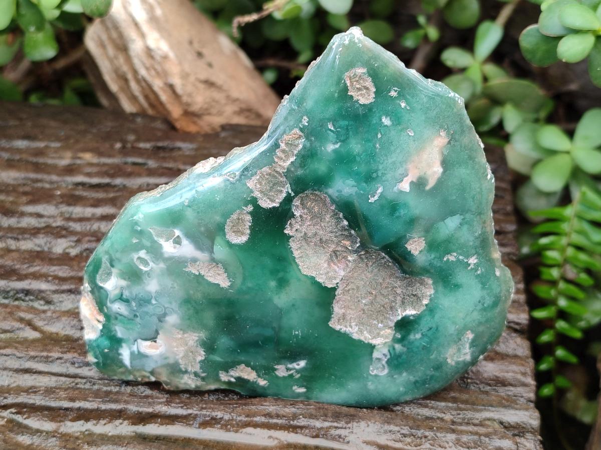 Polished On One Side Mtorolite Chrysoprase Plates x 3 From Mutorashanga, Zimbabwe - Toprock Gemstones and Minerals 