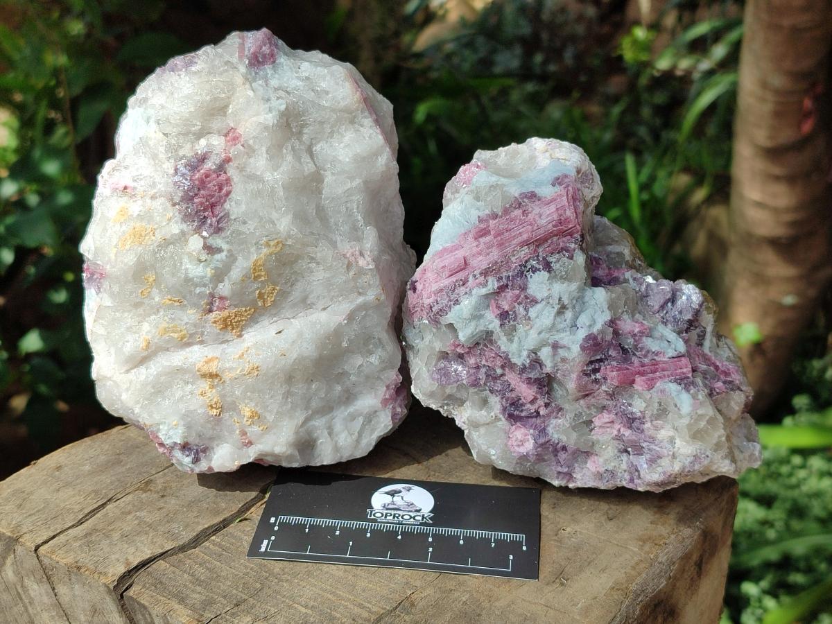 Natural Pink Rubellite Tourmaline Specimens x 3 From Karibib, Namibia - Toprock Gemstones and Minerals 