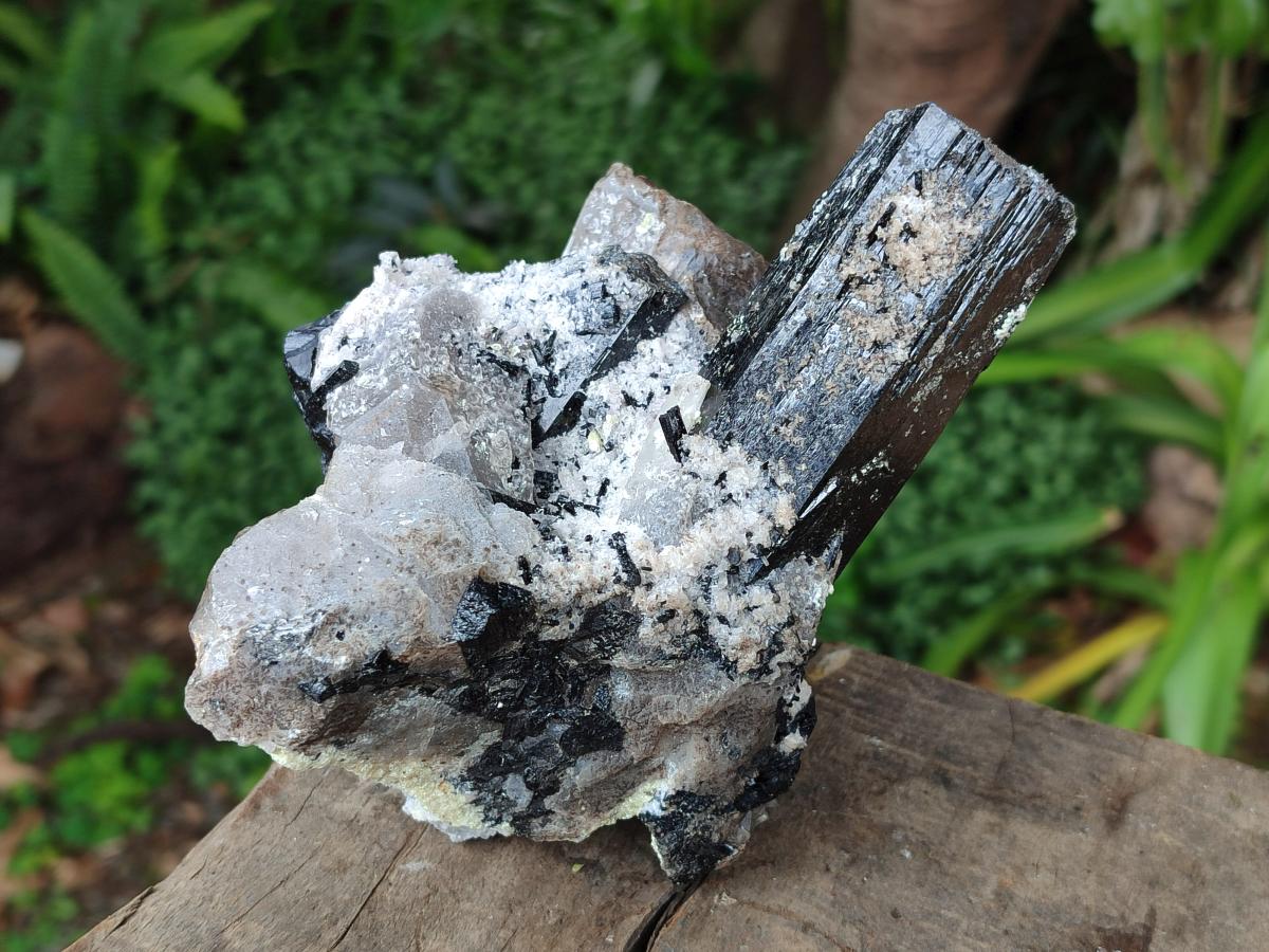 Natural Schorl Black Tourmaline with Associated Minerals x 2 From Erongo, Namibia - Toprock Gemstones and Minerals 
