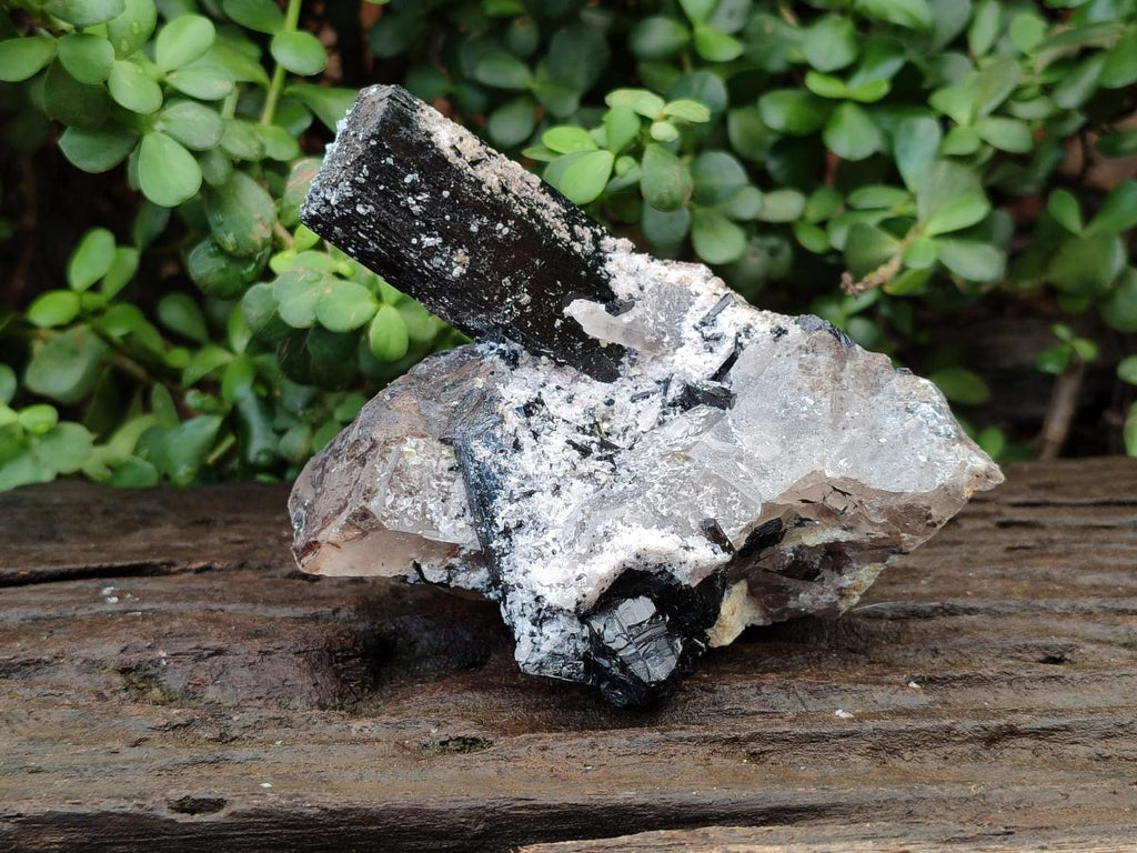 Natural Schorl Black Tourmaline with Associated Minerals x 2 From Erongo, Namibia - Toprock Gemstones and Minerals 