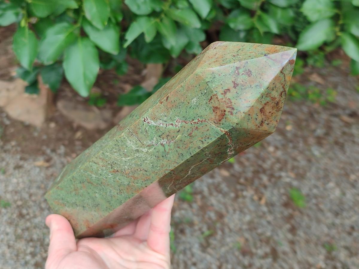 Polished Large Green Chrysoprase Crystal x 1 From Ambatondrazaka, Madagascar - Toprock Gemstones and Minerals 