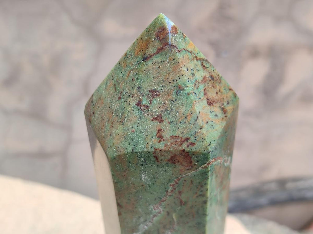 Polished Large Green Chrysoprase Crystal x 1 From Ambatondrazaka, Madagascar - Toprock Gemstones and Minerals 