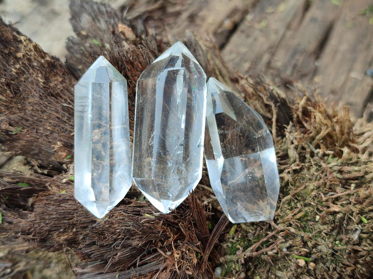 Polished Clear Quartz Crystal Double Terminated x 24 From Madagascar - Toprock Gemstones and Minerals 