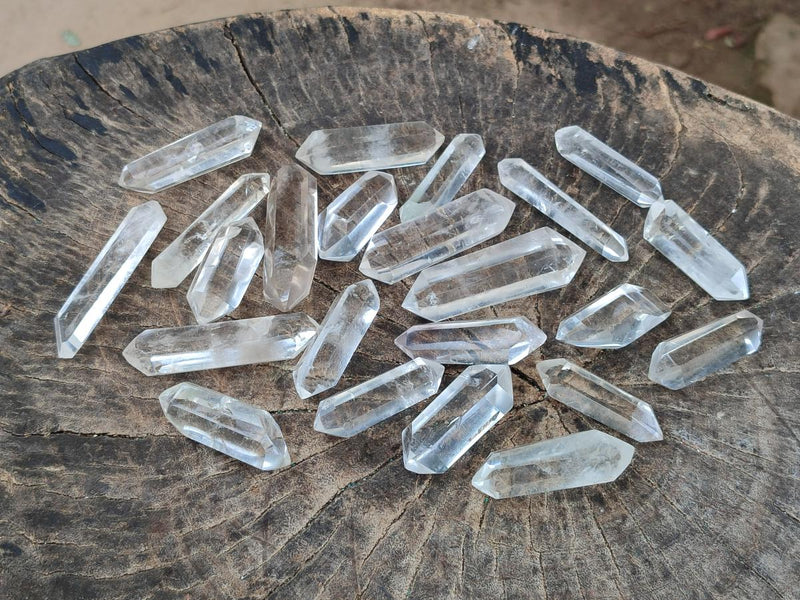 Polished Clear Quartz Crystal Double Terminated x 24 From Madagascar - Toprock Gemstones and Minerals 
