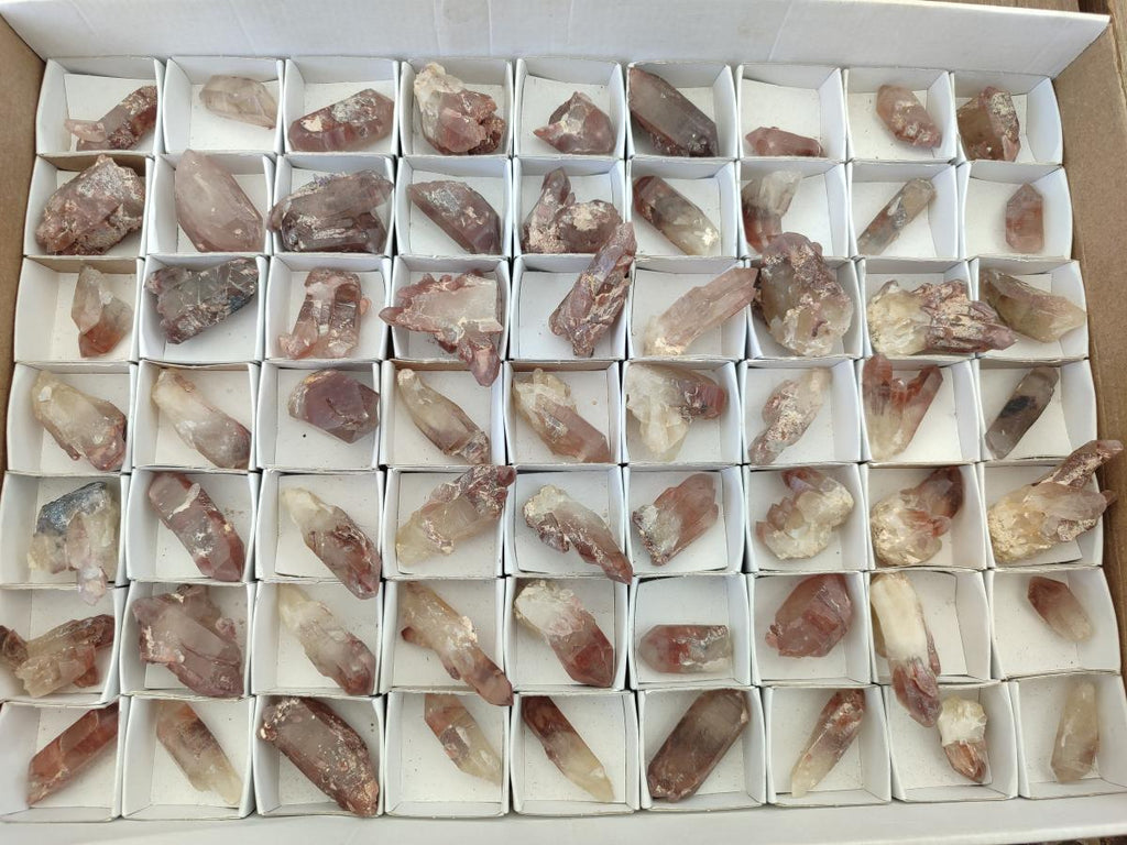 Natural Mini Red Hematoid Quartz Crystal Clusters x 70 From Karoi, Zimbabwe - Toprock Gemstones and Minerals 