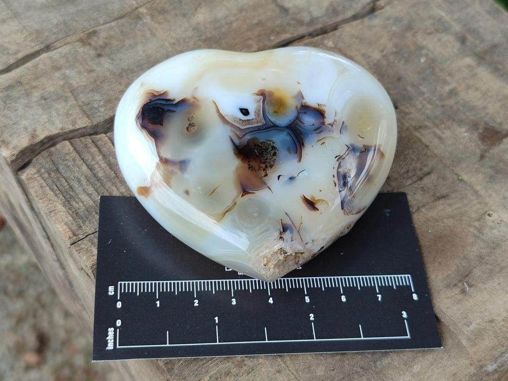 Polished Banded Agate Hearts x 6 From Madagascar - Toprock Gemstones and Minerals 