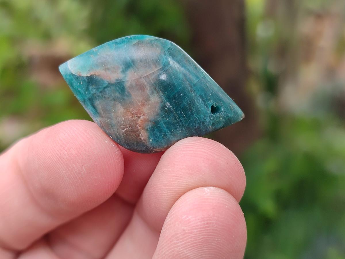 Polished Blue Apatite Pendants Free Forms x 20 From Betroka, Madagascar - Toprock Gemstones and Minerals 