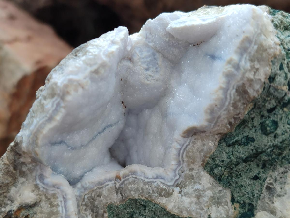 Natural Blue Lace Agate Geode Specimens x 4 From Nsanje, Malawi - Toprock Gemstones and Minerals 