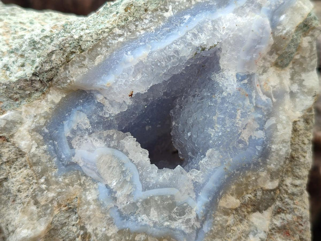 Natural Blue Lace Agate Geode Specimens x 4 From Nsanje, Malawi - Toprock Gemstones and Minerals 