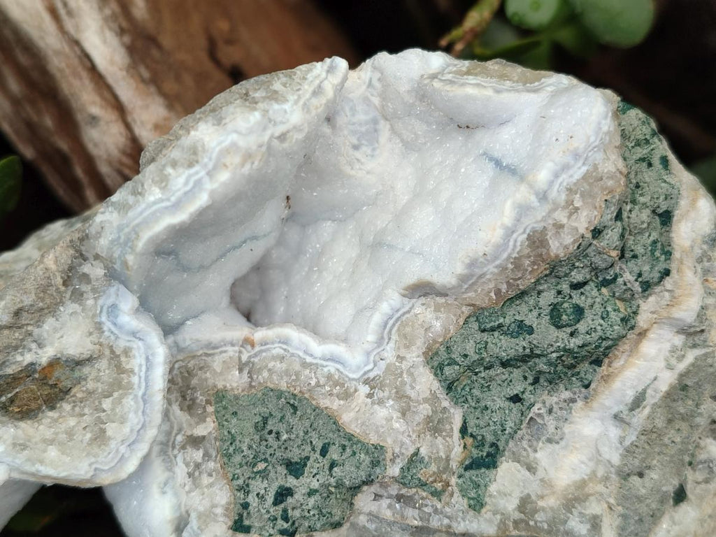 Natural Blue Lace Agate Geode Specimens x 4 From Nsanje, Malawi - Toprock Gemstones and Minerals 