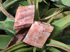 Natural Rhombohedral Sunset Orange Calcite Specimens x 6 From Spitzkop, Namibia - Toprock Gemstones and Minerals 