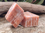 Natural Rhombohedral Sunset Orange Calcite Specimens x 6 From Spitzkop, Namibia - Toprock Gemstones and Minerals 