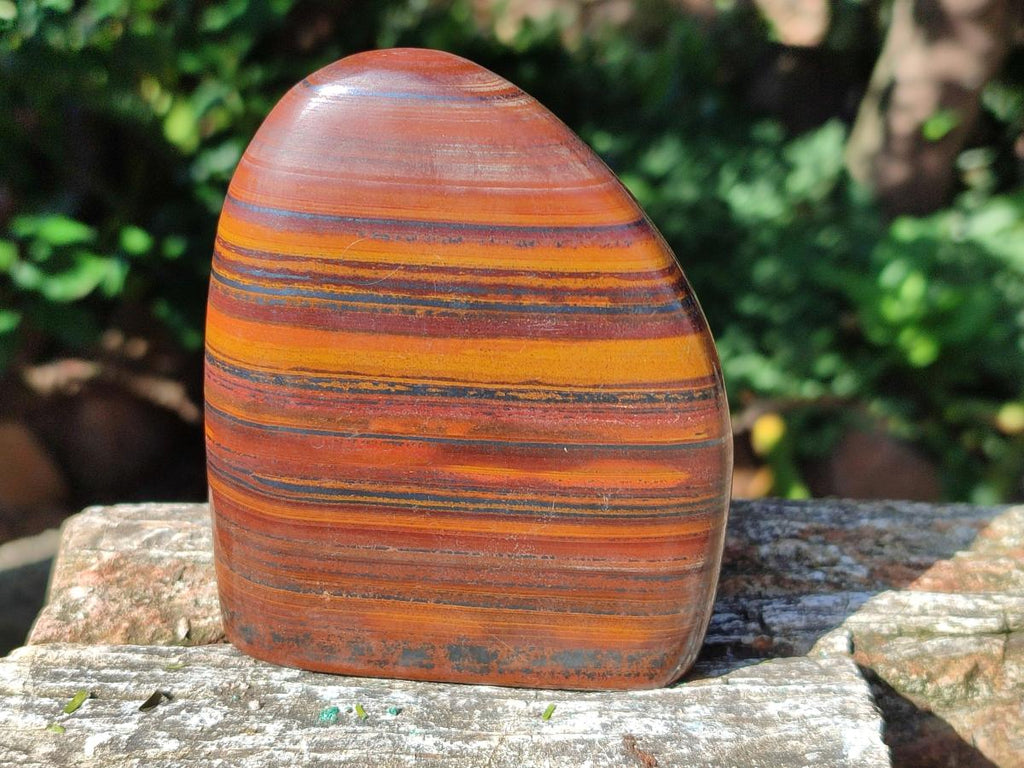 Polished Banded Tiger Iron Standing Free Forms x 3 From South Africa - Toprock Gemstones and Minerals 