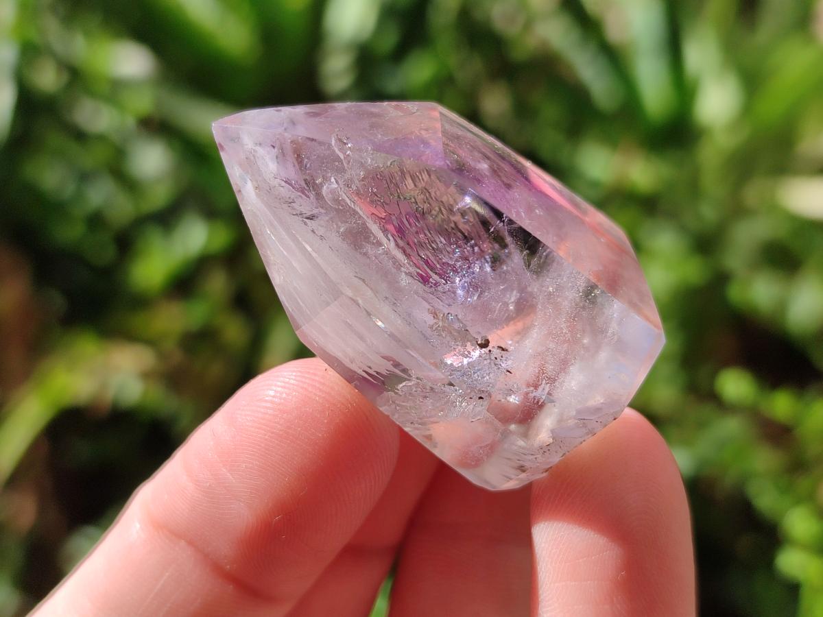 Polished Amethyst Smokey Window Crystals x 20 From Akansobe, Madagascar - Toprock Gemstones and Minerals 