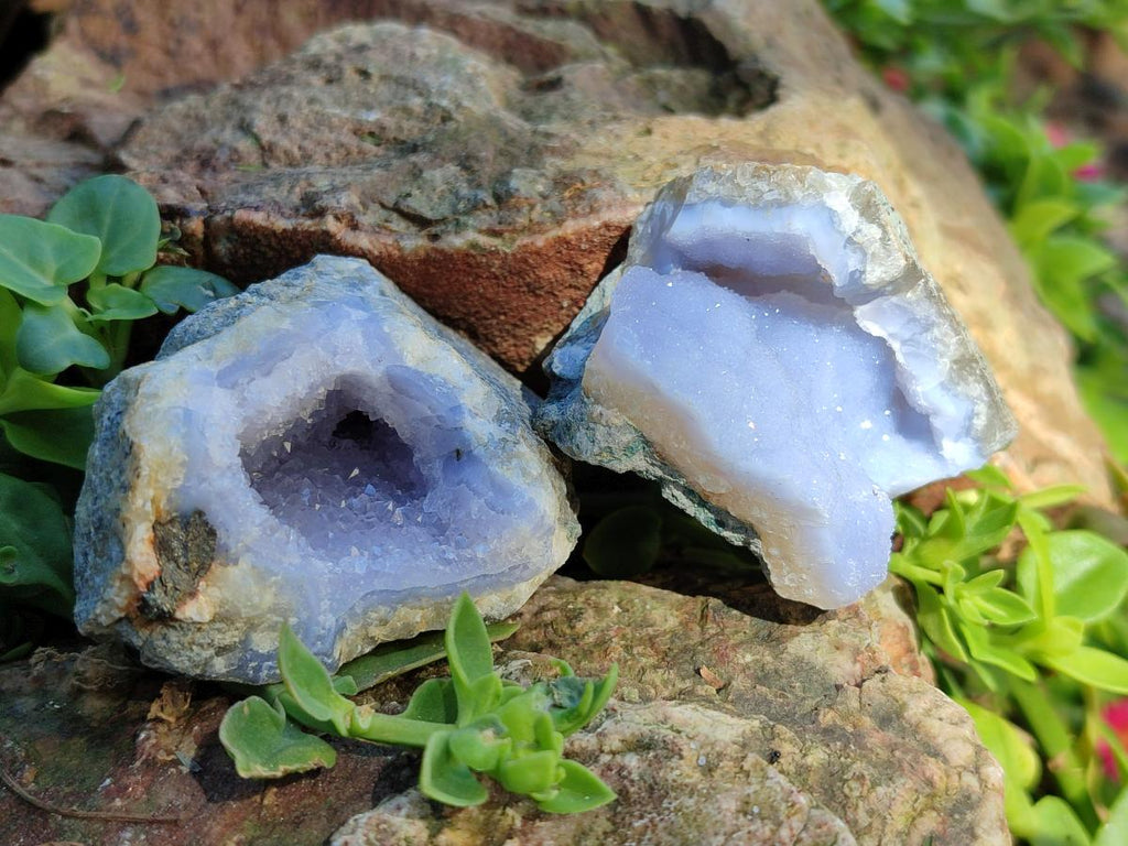Natural Blue Lace Agate Geode Specimens x 35 From Nsanje, Malawi - Toprock Gemstones and Minerals 