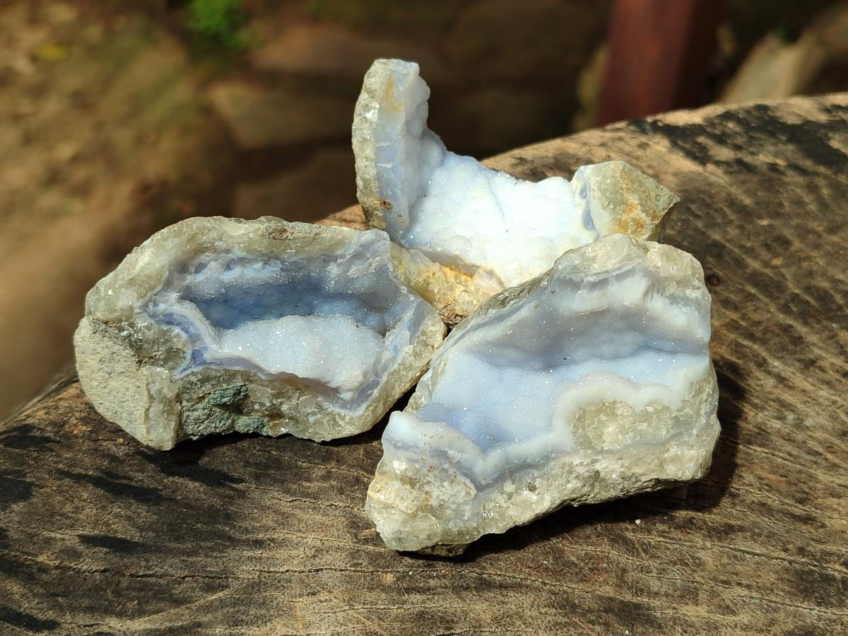 Natural Blue Lace Agate Geode Specimens x 35 From Nsanje, Malawi - Toprock Gemstones and Minerals 