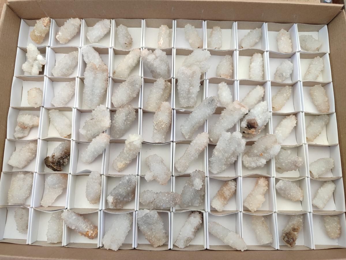 Natural Drusy Snow Finger Crystals x 70 From Albert's Mountain, Lesotho - Toprock Gemstones and Minerals 