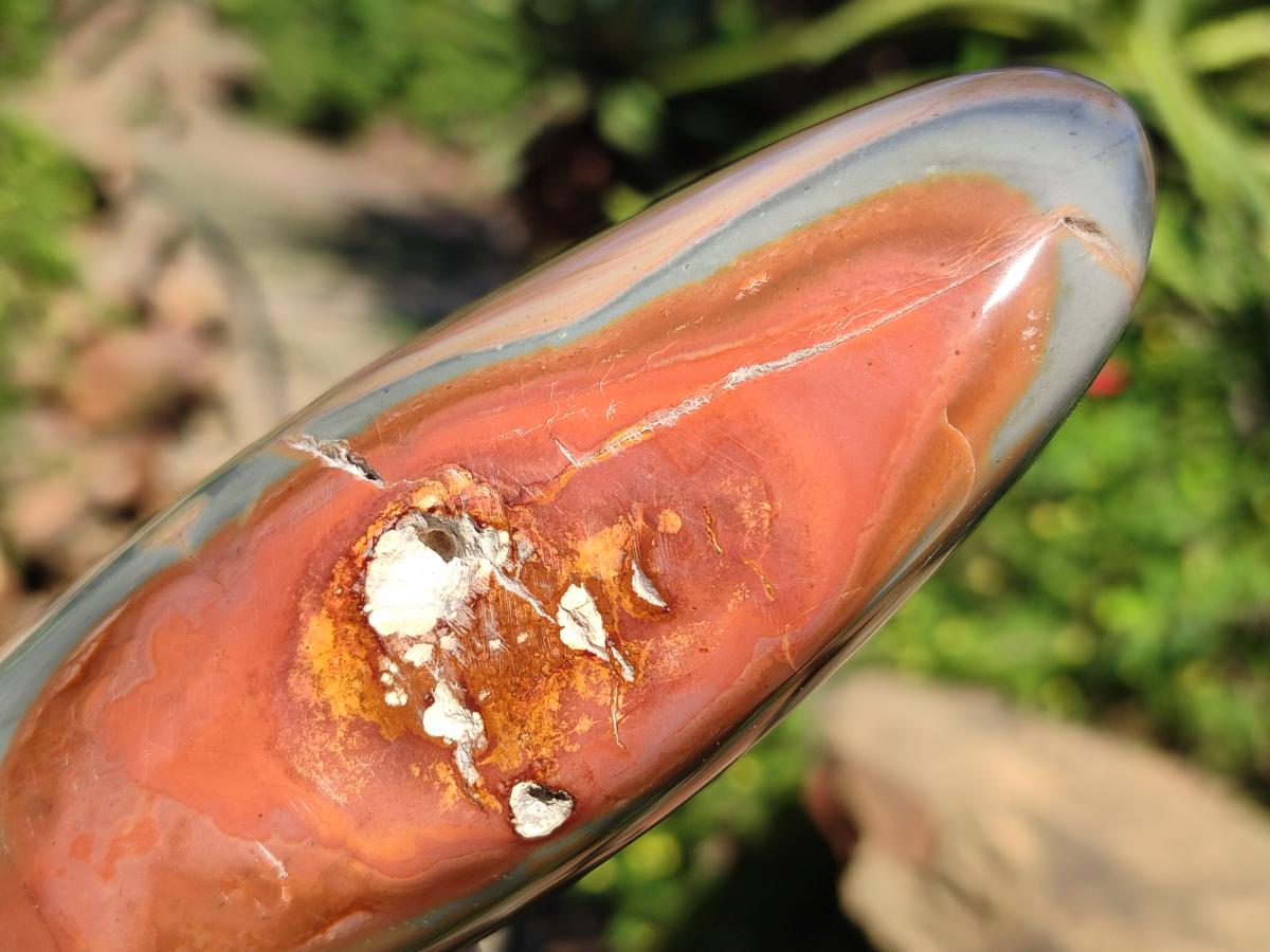 Polished Polychrome Jasper Standing Free Forms x 3 From NW Coast, Madagascar - Toprock Gemstones and Minerals 