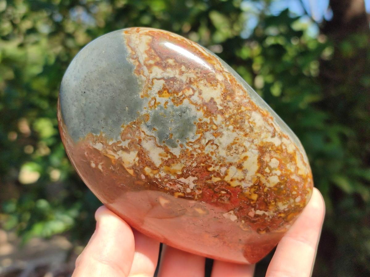 Polished Polychrome Jasper Standing Free Forms x 3 From NW Coast, Madagascar - Toprock Gemstones and Minerals 
