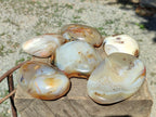 Polished One Side Agate Nodules x 6 From Madagascar - Toprock Gemstones and Minerals 
