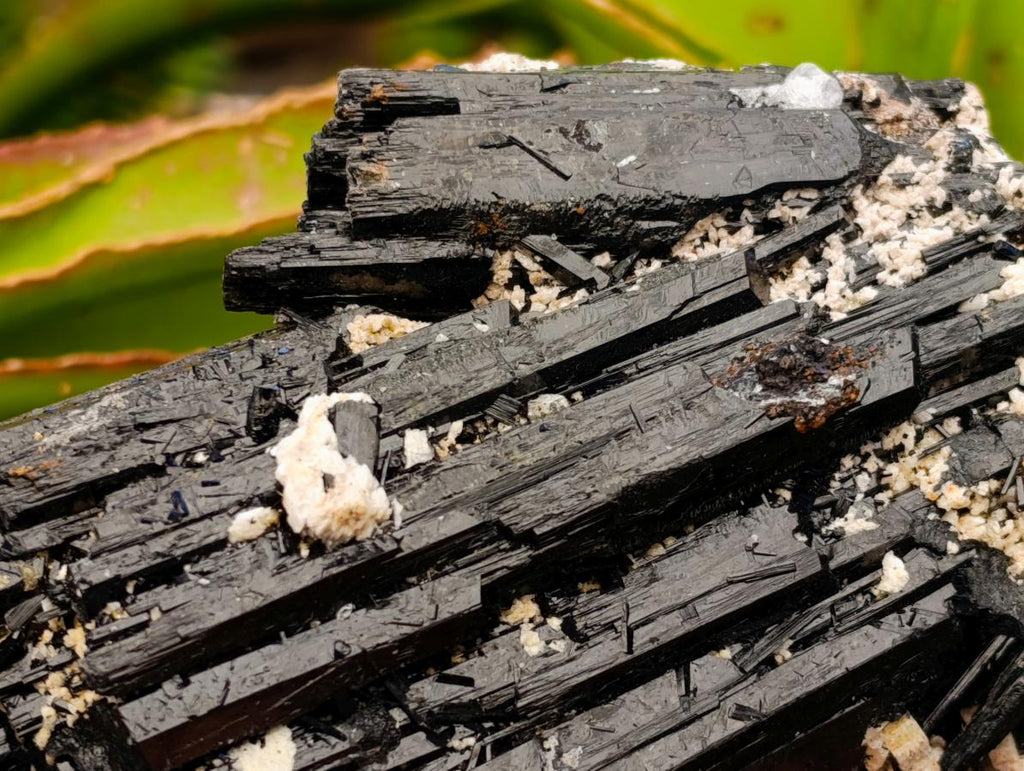 Natural Schorl Black Tourmaline with Feldspar Specimens x 2 From Erongo, Namibia - Toprock Gemstones and Minerals 