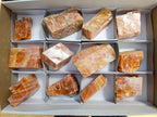 Natural Rhombohedral Sunset Orange Calcite Specimens x 12 From Spitzkop, Namibia - Toprock Gemstones and Minerals 