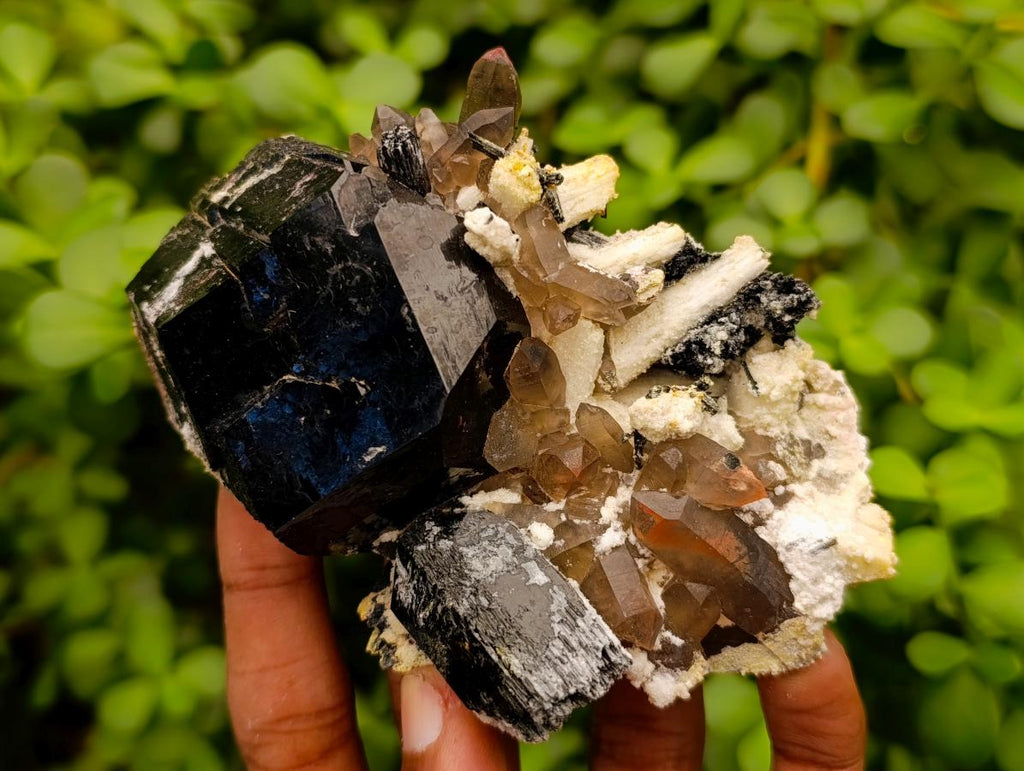 Natural Schorl Black Tourmaline Specimens with Associated Minerals x 6 From Erongo, Namibia - Toprock Gemstones and Minerals 