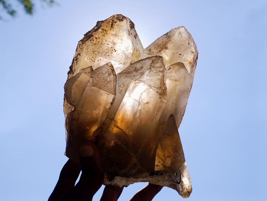Natural Large Smokey Quartz Cluster with Hyalite Opal x 1 From Erongo, Namibia - Toprock Gemstones and Minerals 