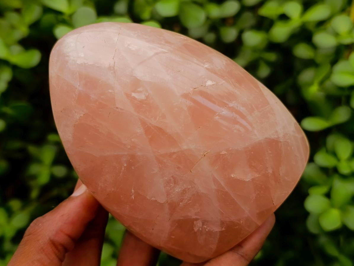Polished Gemmy Rose Quartz Standing Free Forms x 2 From Madagascar - Toprock Gemstones and Minerals 