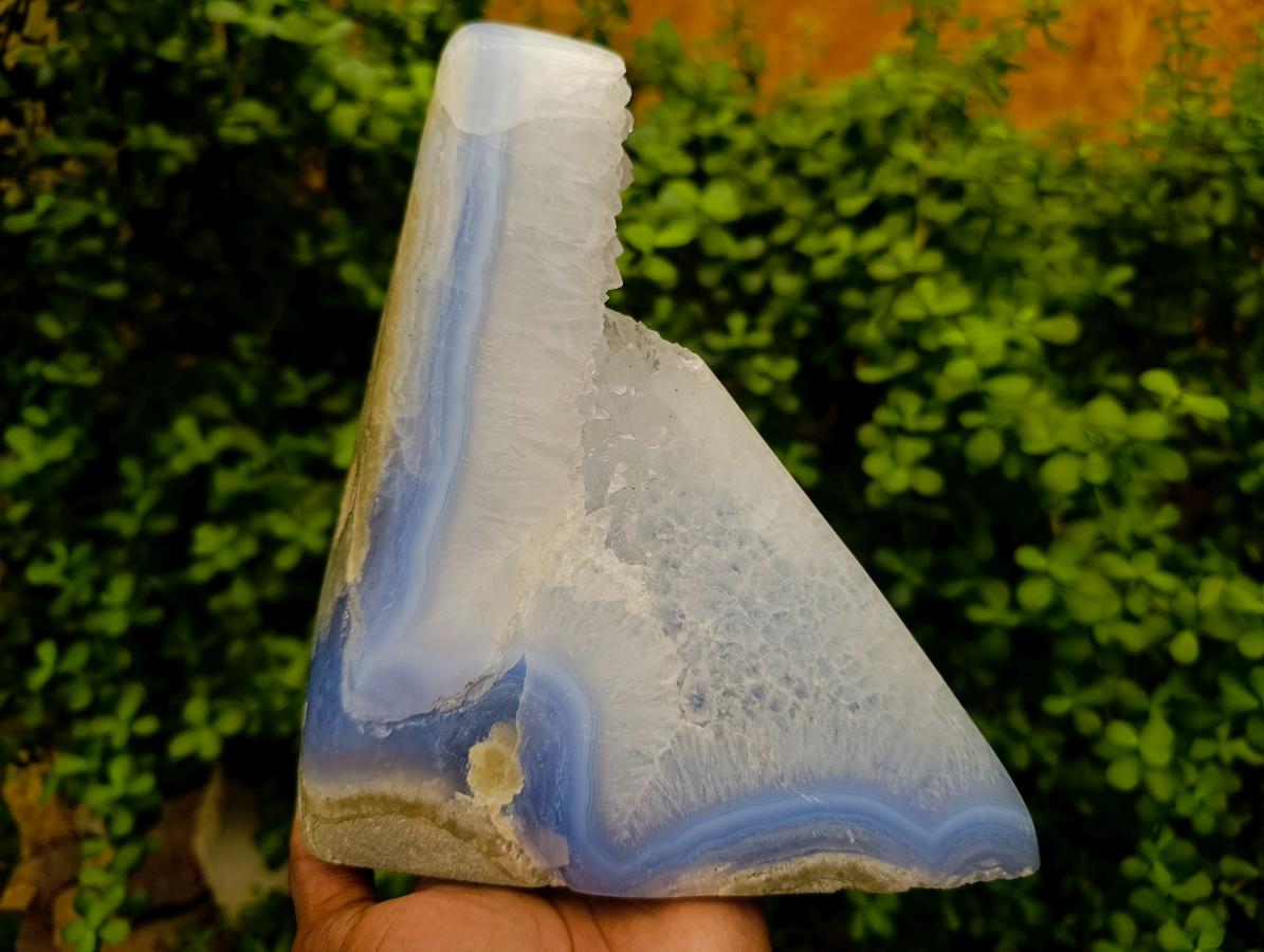 Polished Large Blue Lace Agate Standing Free Form x 1 From Nsanje, Malawi - Toprock Gemstones and Minerals 