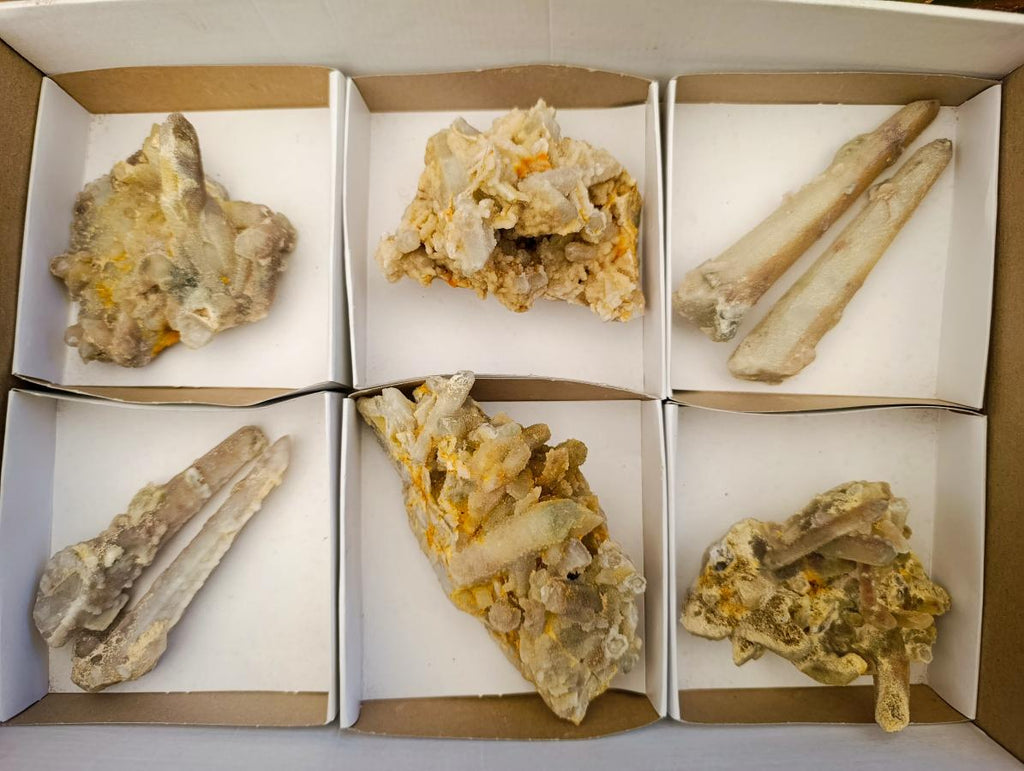 Natural White Fairy Spirit Quartz Clusters and Crystals x 8 From Boekenhouthoek, South Africa - Toprock Gemstones and Minerals 