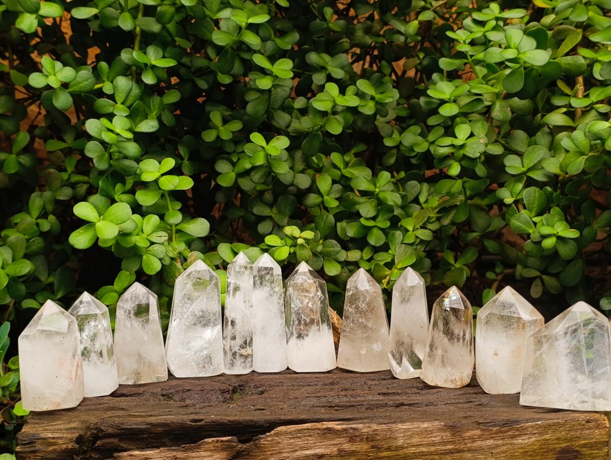 Polished Clear Quartz Display Crystals x 12 From Madagascar - Toprock Gemstones and Minerals 