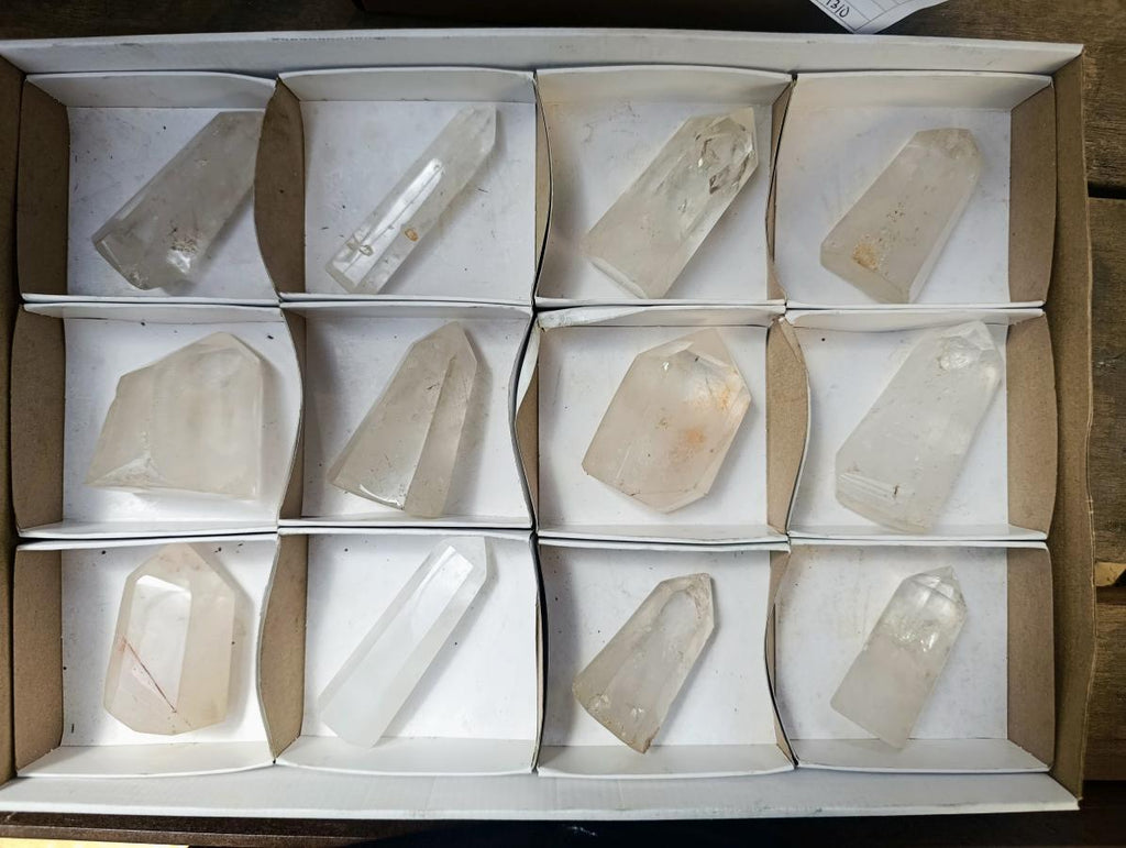 Polished Clear Quartz Display Crystals x 12 From Madagascar - Toprock Gemstones and Minerals 
