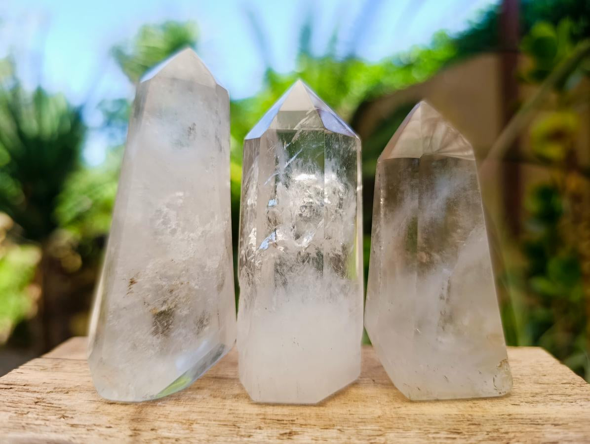 Polished Clear Quartz Display Crystals x 12 From Madagascar - Toprock Gemstones and Minerals 