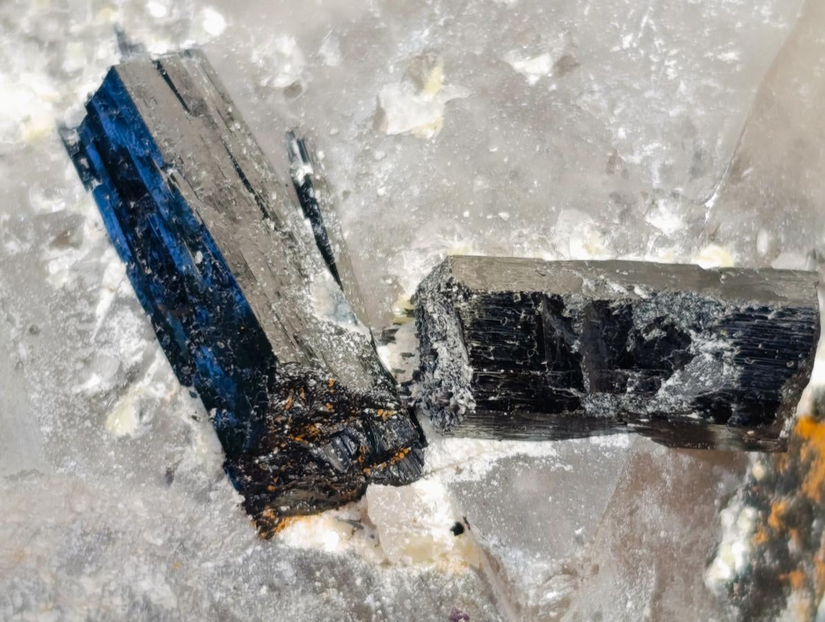 Natural Smokey Quartz with Black Tourmaline Specimens x 2 From Erongo, Namibia - Toprock Gemstones and Minerals 