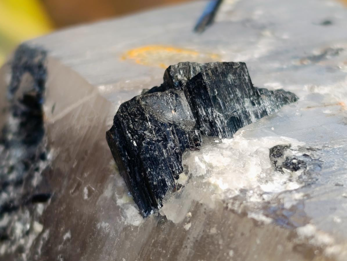 Natural Smokey Quartz with Black Tourmaline Specimens x 2 From Erongo, Namibia - Toprock Gemstones and Minerals 