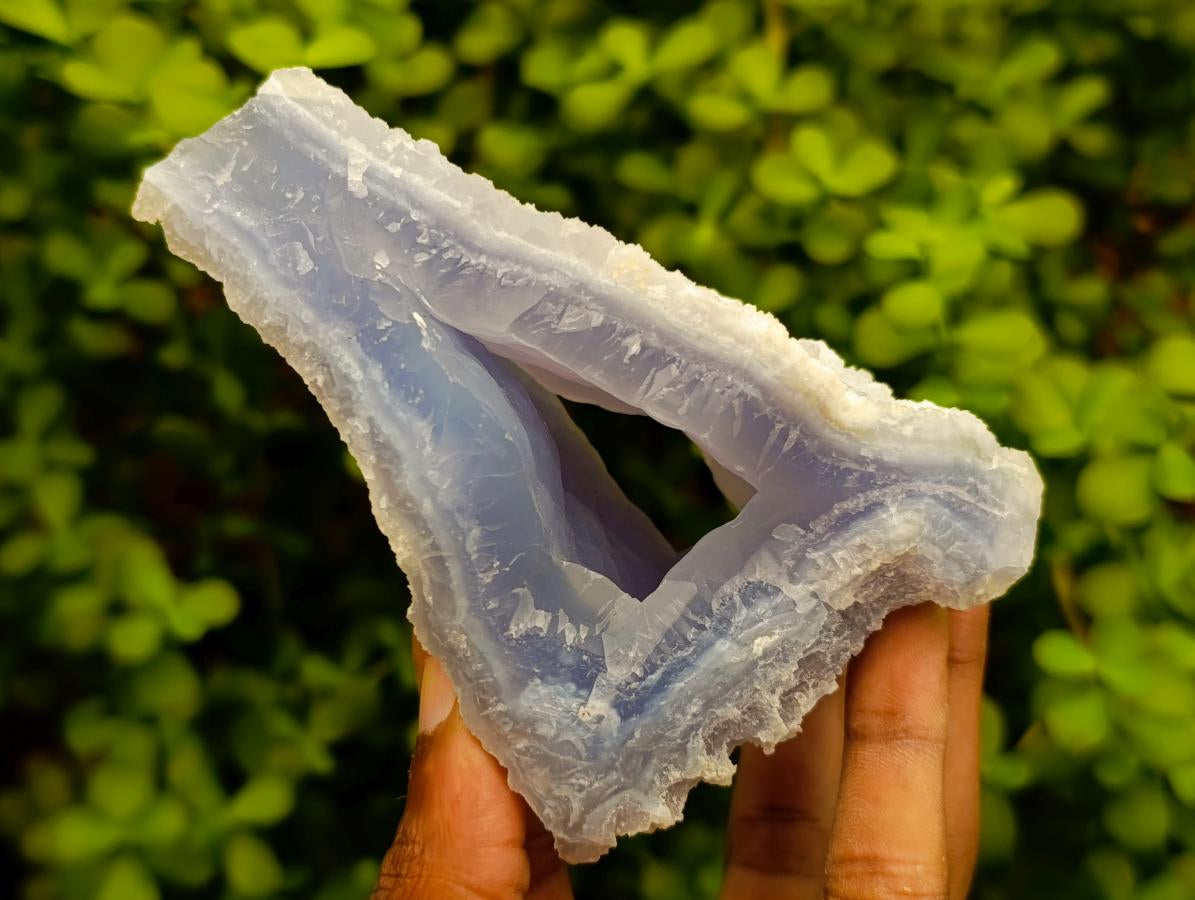 Natural Etched Blue Chalcedony Geodes x 4 From Nsanje, Malawi - Toprock Gemstones and Minerals 