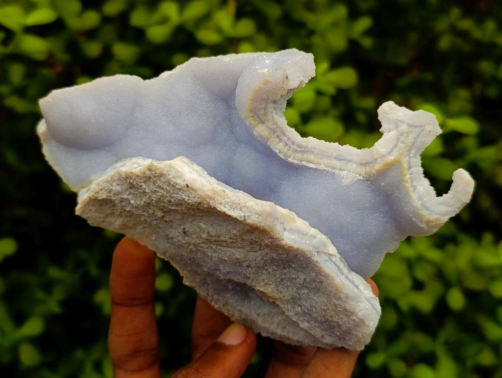 Natural Etched Blue Chalcedony Geodes x 4 From Nsanje, Malawi - Toprock Gemstones and Minerals 