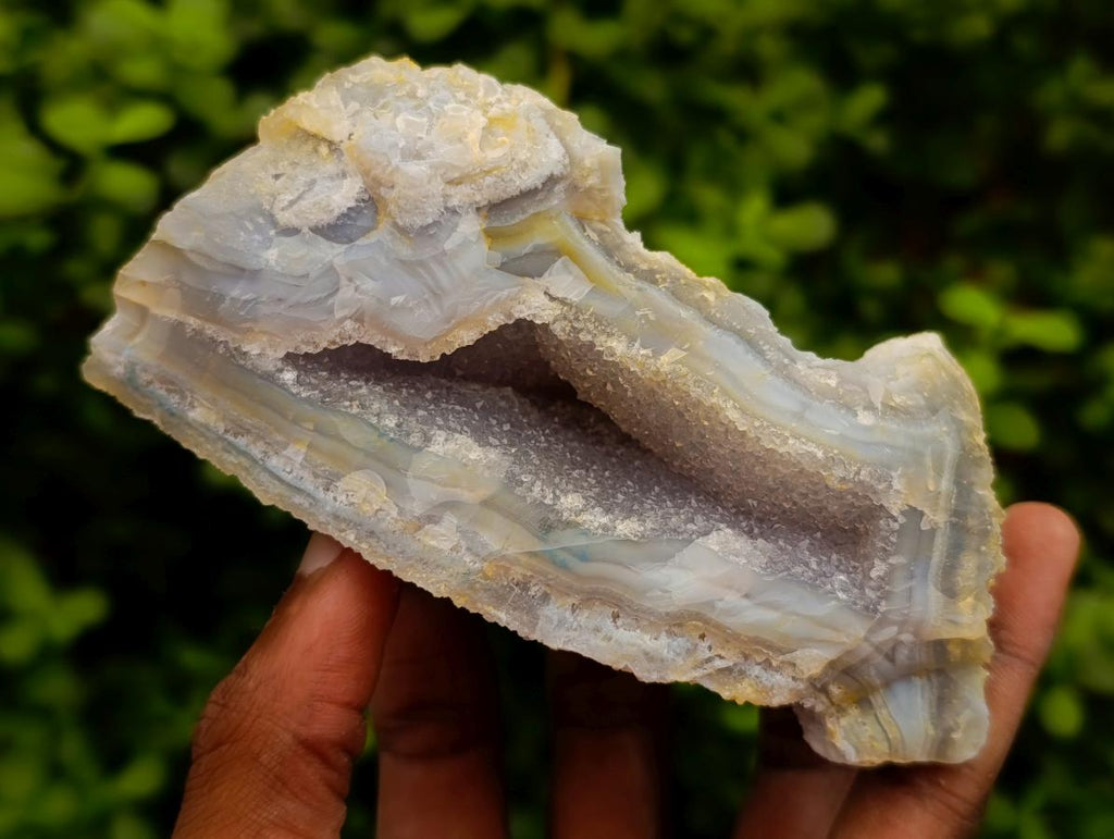 Natural Etched Blue Chalcedony Geodes x 4 From Nsanje, Malawi - Toprock Gemstones and Minerals 