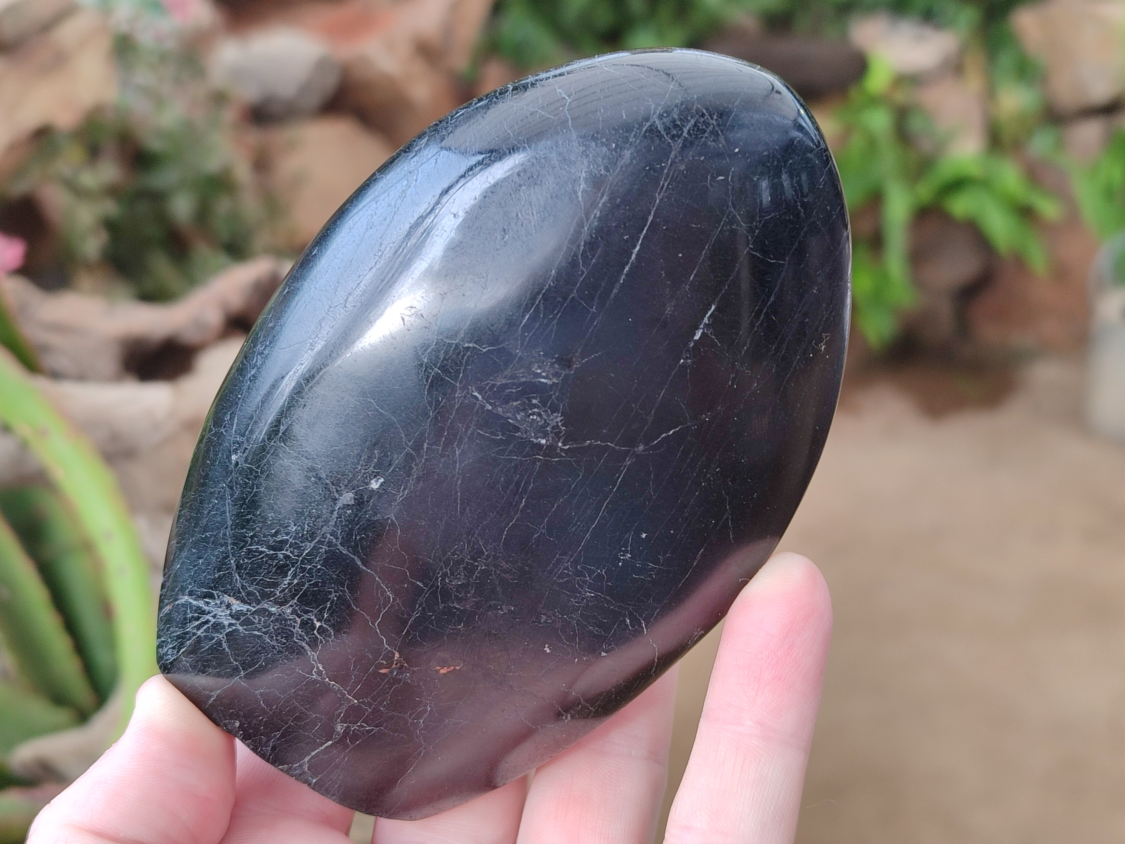 Polished Black Tourmaline Standing Free Forms x 2 From Madagascar - Toprock Gemstones and Minerals 