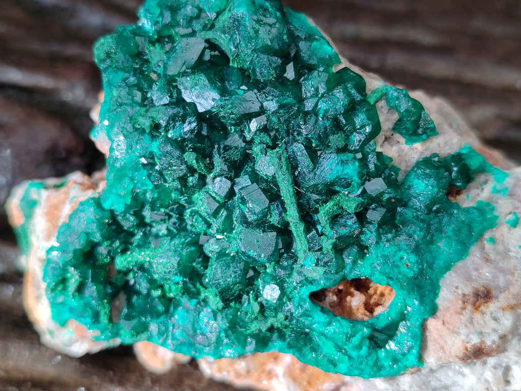 Natural Dioptase on Dolomite Specimens x 2 From Likasi, Congo - Toprock Gemstones and Minerals 