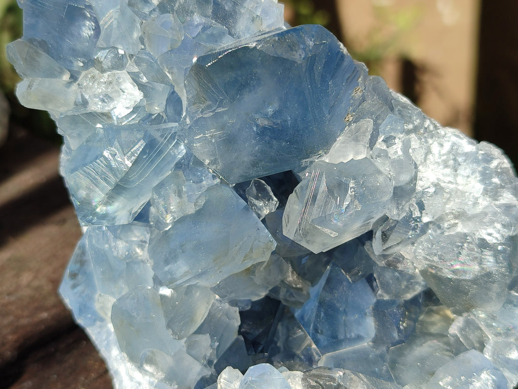 Natural Blue Celestite Geode Specimens x 3 From Sakoany, Madagascar - Toprock Gemstones and Minerals 