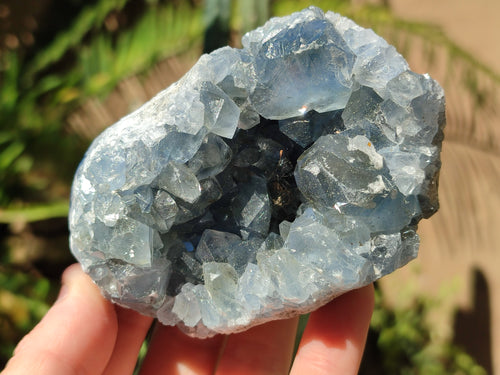 Natural Blue Celestite Geode Specimens x 3 From Sakoany, Madagascar - Toprock Gemstones and Minerals 