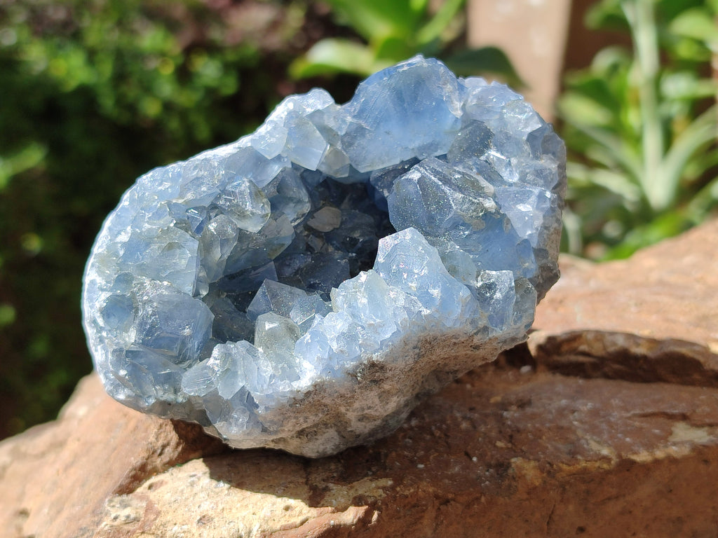Natural Blue Celestite Geode Specimens x 3 From Sakoany, Madagascar - Toprock Gemstones and Minerals 