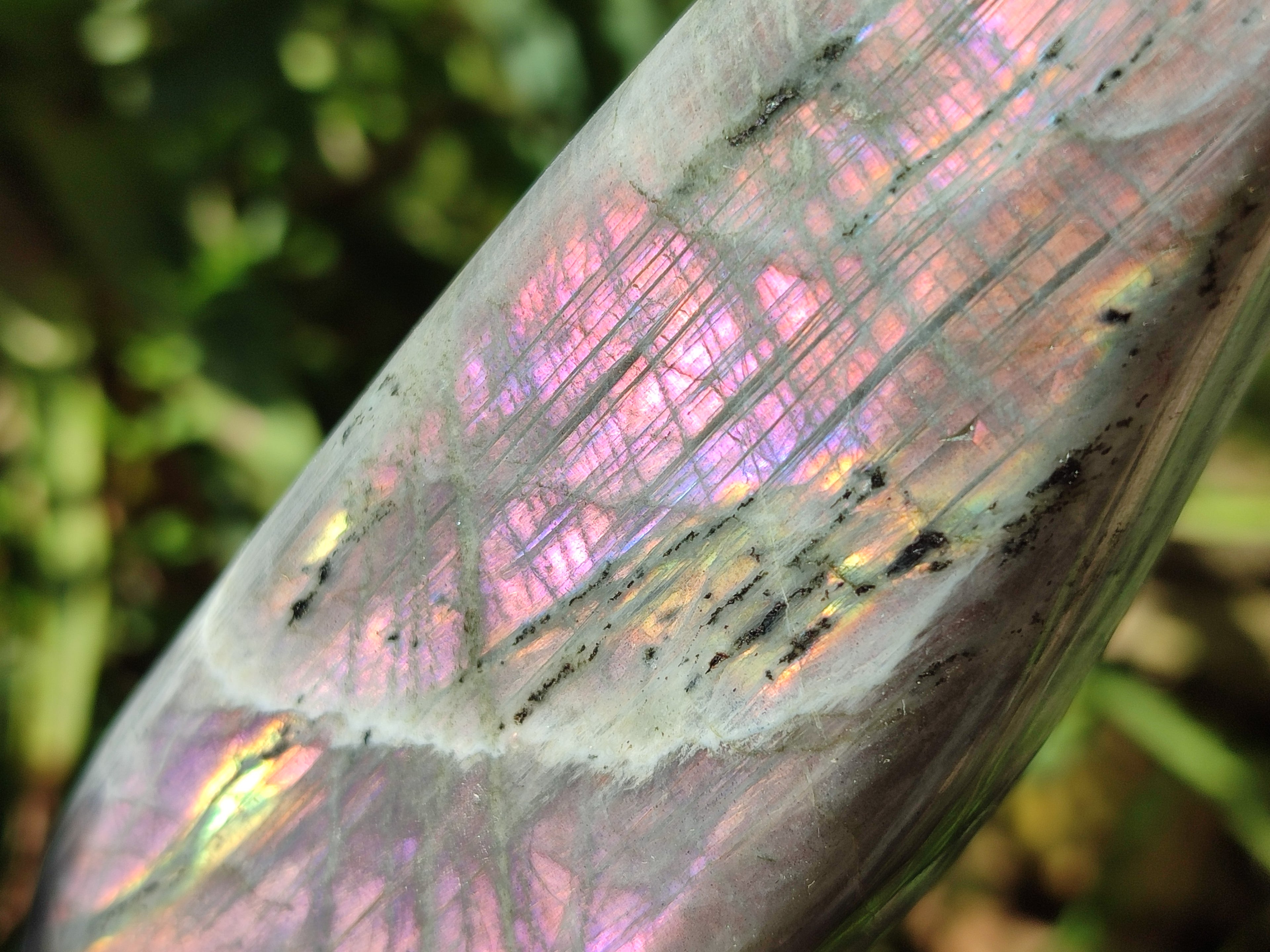 Polished Rare Purple Sunset Flash Labradorite Standing Free Forms x 3 From Madagascar - Toprock Gemstones and Minerals 