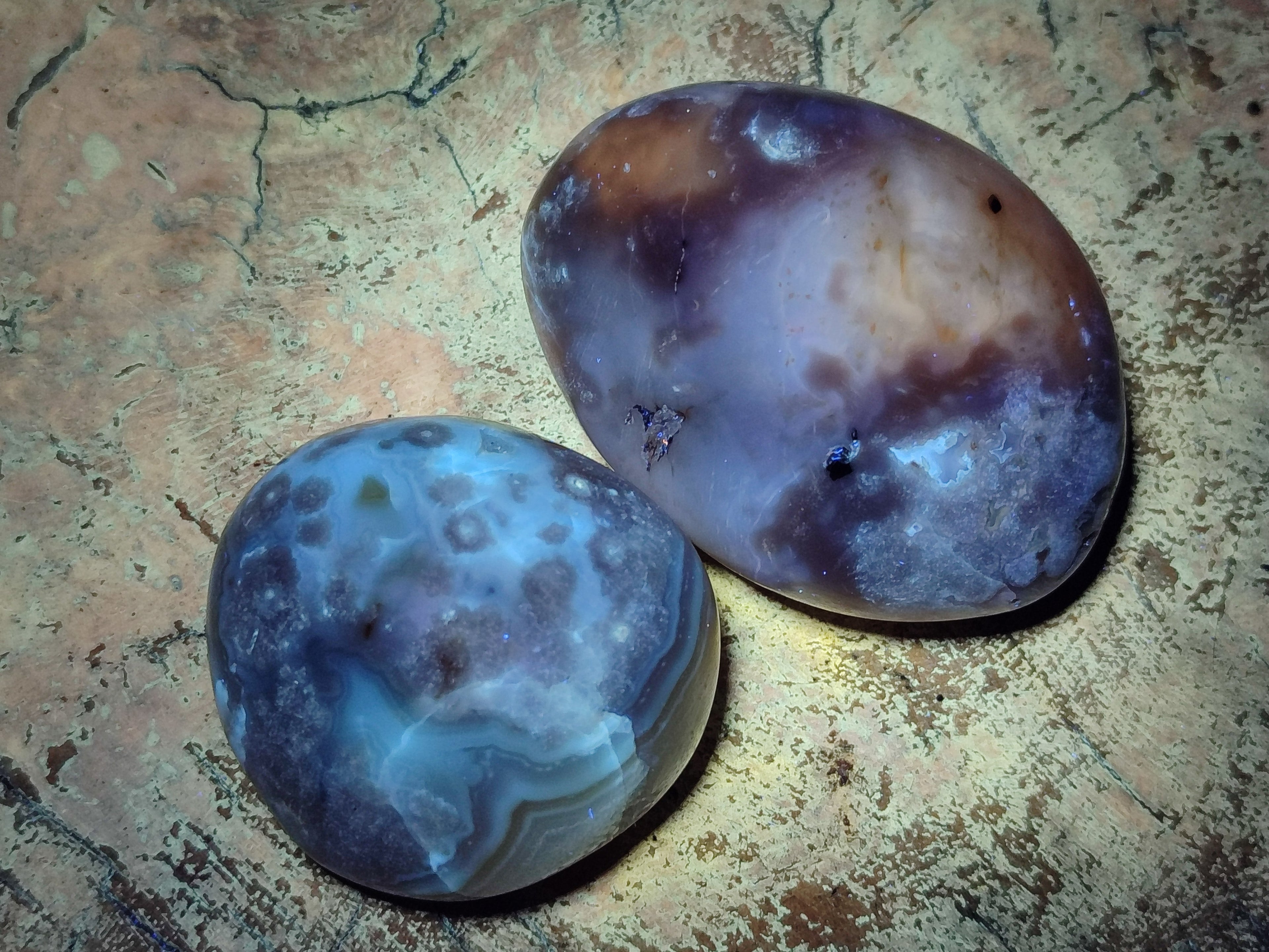 Polished Flower Agate Palm Stones x 12 From Antsahalova, Madagascar - Toprock Gemstones and Minerals 